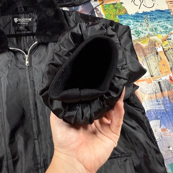 Tact Squad Advance Auto Parts Jacket XL Black Insulated‎ Faux Fur Collar Hood - Picture 11 of 16